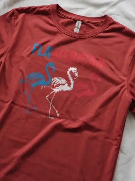 Patriotic Flamingo T-Shirt – FLA'MERICAN Red White Blue Tee - Image 5