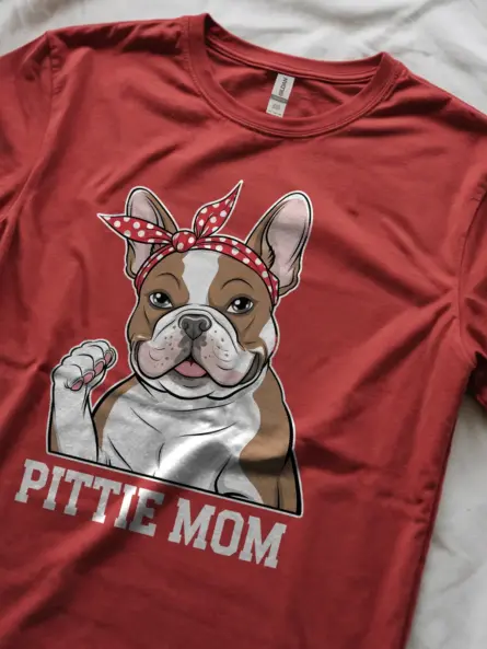 Pittie Mom T-Shirt – Cute Feminist Dog Lover Shirt for Women - Image 5