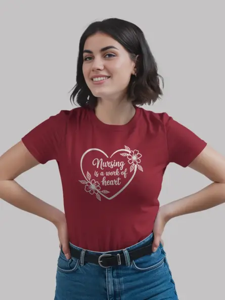 Heartfelt Nursing Is a Work of Heart T-Shirt for Women - Image 12
