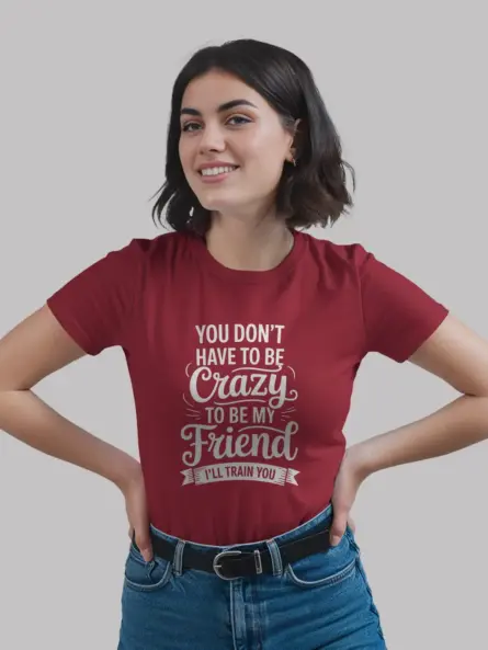 Funny bestie apparel in Red– friends hanging out