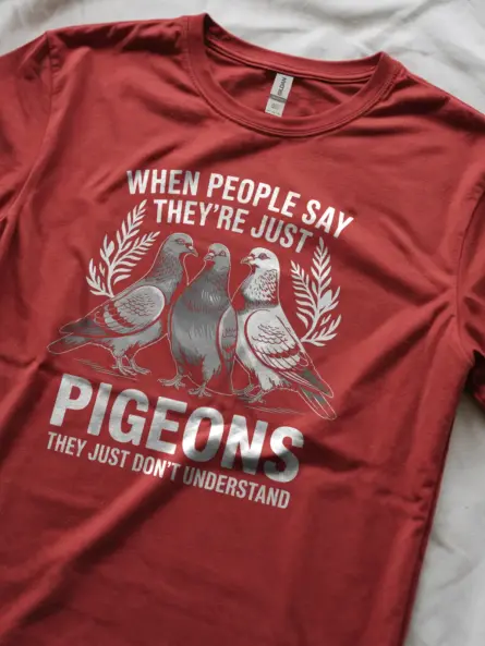 Stylized Pigeon Graphic T-Shirt for Birdwatchers and Urban Wildlife Fans - Image 9