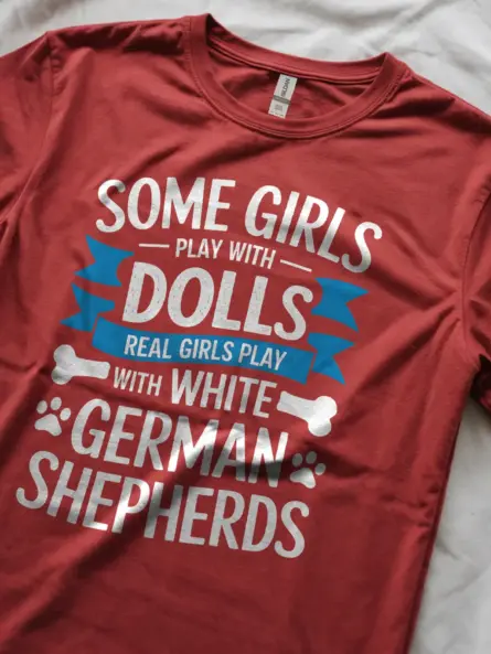 White German Shepherd Shirt for Women – Real Girls Play Tee - Image 2