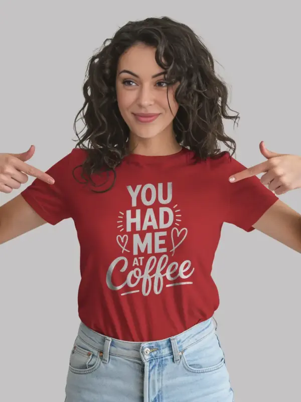 Red shirt– coffee quote tee – unique caffeine enthusiast apparel
