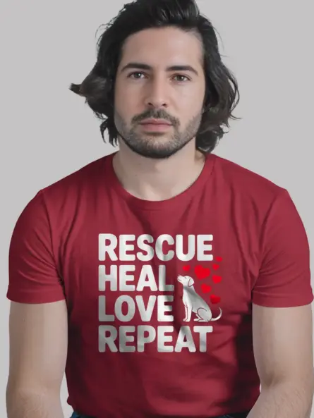 Rescue Love Repeat Shirt – Uplifting Dog Rescue Volunteer Tee - Image 9