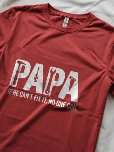 Dark Heather t-shirt– papa if he can't fix it t-shirt