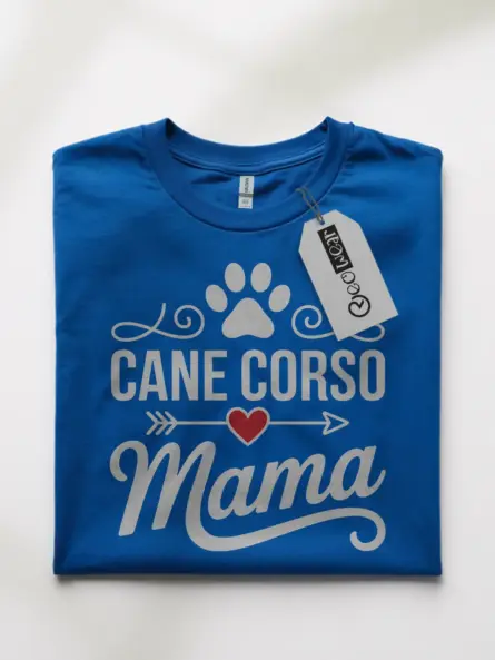 Cane Corso Mama Shirt – Minimalist Dog Mom Tee with Heart Print - Image 10