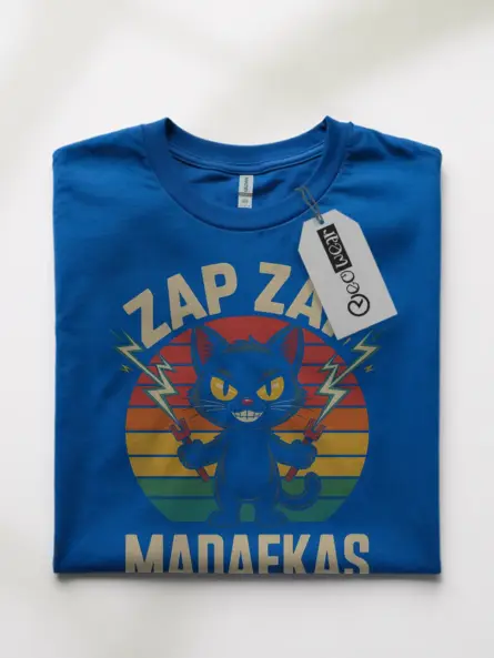 Electrician Cat T-Shirt – Funny Lightning Graphic Tee - Image 10