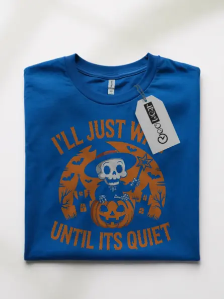Royal Blue front view – Funny quiet Halloween tee – introvert halloween t-shirt
