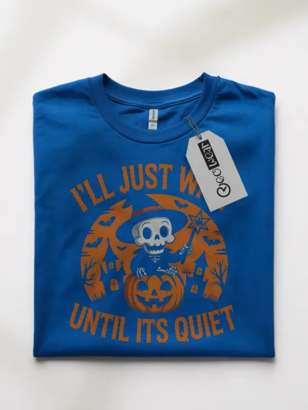Royal Blue front view – Funny quiet Halloween tee – introvert halloween t-shirt