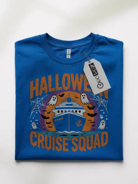 Royal Blue Halloween Cruise Squad Tee Front – cruise ship halloween shirt