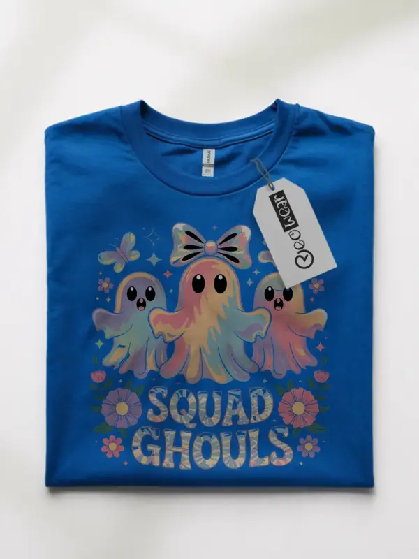 Royal Blue front view – squad ghouls halloween shirt for party group