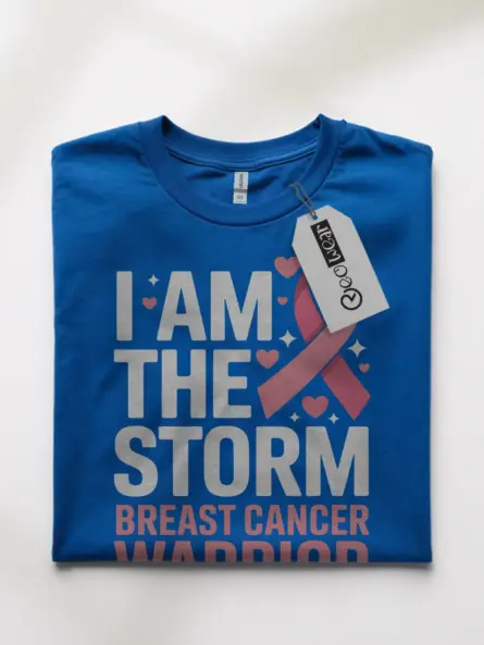 Bold Breast Cancer Warrior Shirt – I Am the Storm Statement Tee - Image 10