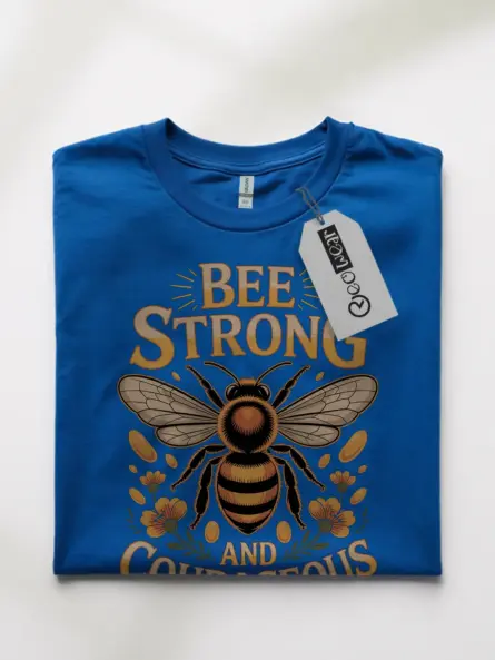 Bee Strong T-Shirt – Motivational Vintage Graphic for Women - Image 9