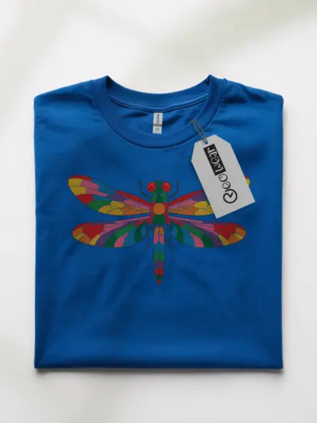 Striking Dragonfly T-Shirt with Rainbow Wings – Nature Lover Gift - Image 10