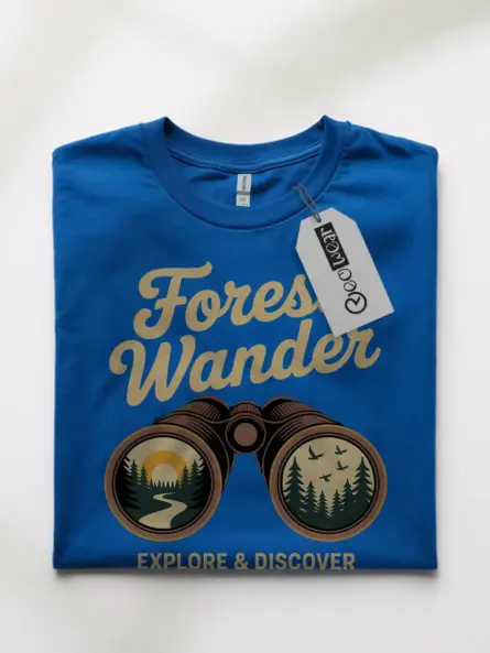 Forest Adventure T-Shirt – Explore & Discover Retro Binoculars Design - Image 10