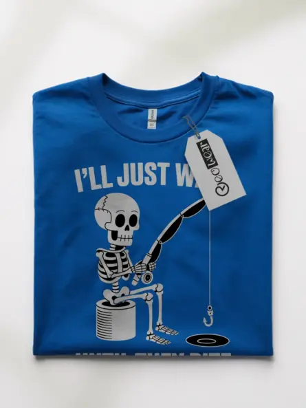 Hilarious Funny Fishing tShirt – Skeleton Meme Patience Tee - Image 10