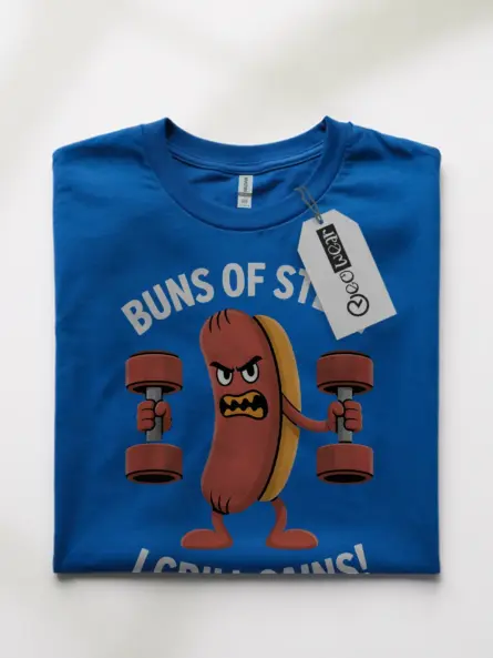 Funny Hot Dog Gym Shirt – Hilarious Buns of Steel BBQ Workout Tee - Image 10