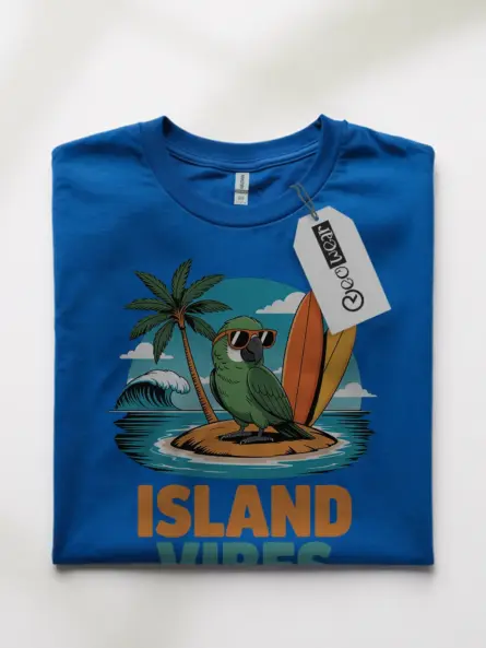 Island Vibes T-Shirt – Retro Parrot Beach Graphic Tee - Image 10