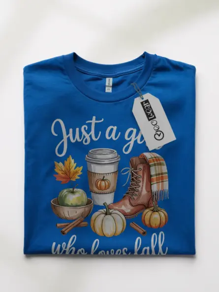 Just a Girl Who Loves Fall t-Shirt – Cozy Watercolor Autumn Tee - Image 10