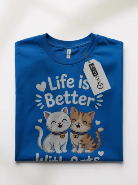 Life Is Better With Cats Shirt – Cute Kawaii Graphic Tee for Cat Lovers - Image 10