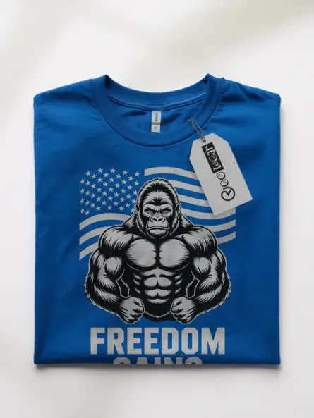 Freedom Gains Patriotic Gym Shirt – Bold USA Flag Workout Tee - Image 10