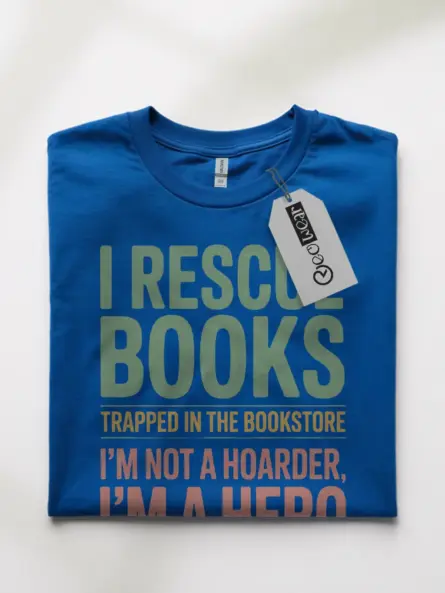 Rescue Books Shirt – Funny Vintage Tee for Book Hoarders & Heroes - Image 10