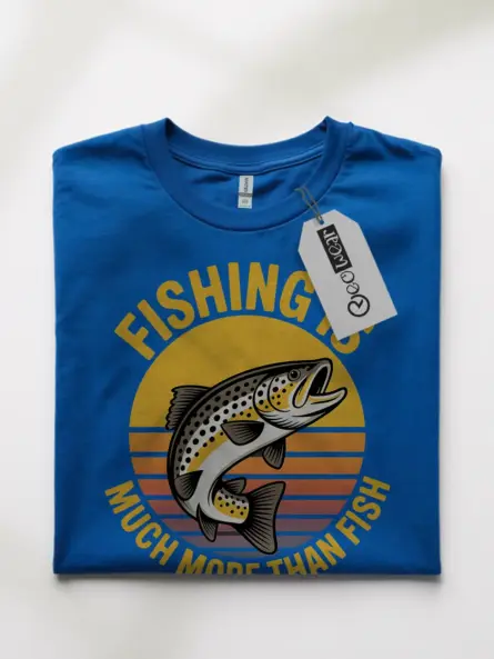 Retro Fishing Shirt – Bold Sunset Trout Tee for Outdoor Nostalgia - Image 10