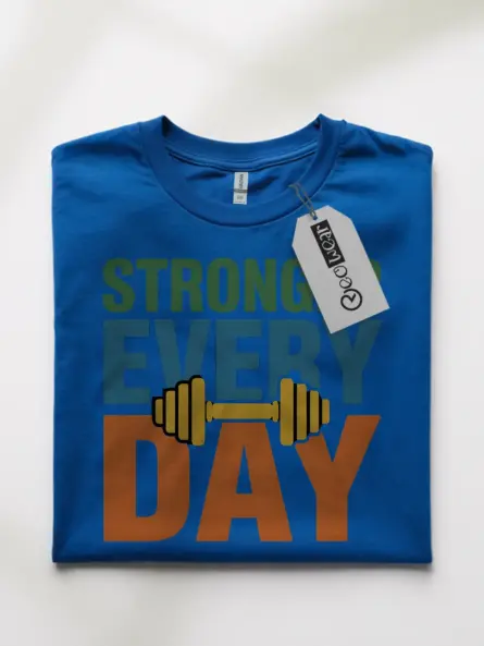 Empowering Strength Training T-Shirt – Stronger Every Day Dumbbell Tee - Image 10