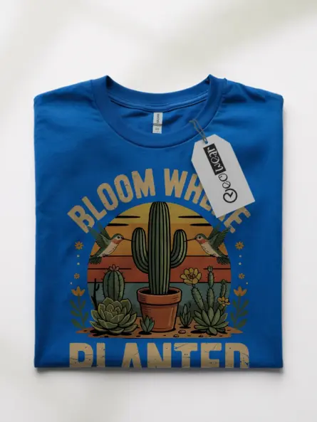 Vintage Cactus T-Shirt for Plant Lovers – Bloom Where Planted - Image 10