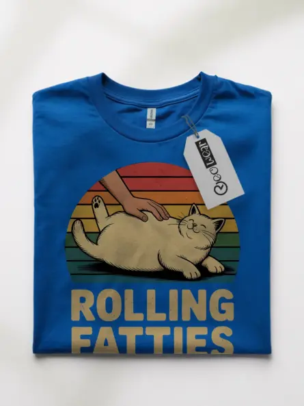Rolling Fatties Vintage Cat Shirt – Funny Retro Tee for Pet Lovers - Image 10