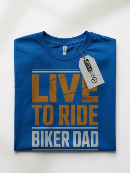 Bold Biker Dad Shirt – Live to Ride Vintage Distressed Tee for Men - Image 10