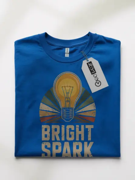 Royal Blue Bright Spark Shirt – glowing filament t-shirt for electrical engineers