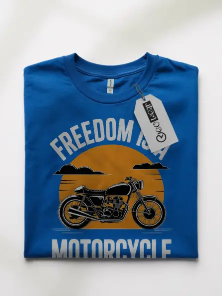Vintage cafe racer shirt  – Bold Freedom Ride Graphic Tee - Image 10
