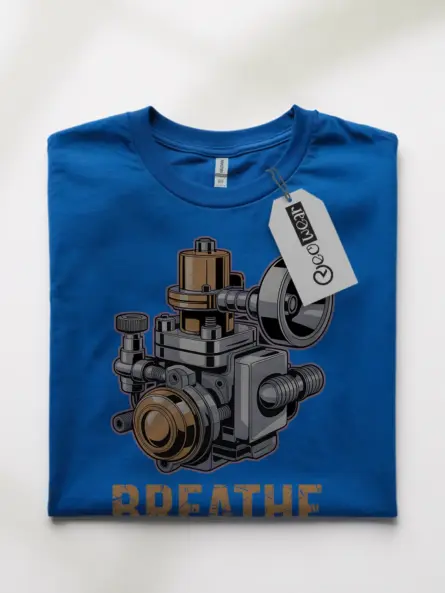 Bold Carburetor T-Shirt for Gearheads – BREATHE Mechanical Design - Image 10
