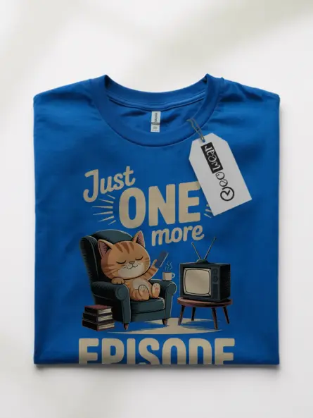 Cozy Cartoon Cat Shirt for Binge Watchers – Just One More Episode Tee3 - Image 10