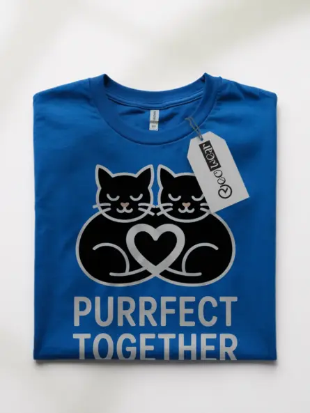Purrfect Together Cat Heart Shirt – Romantic Gift for Couples - Image 10