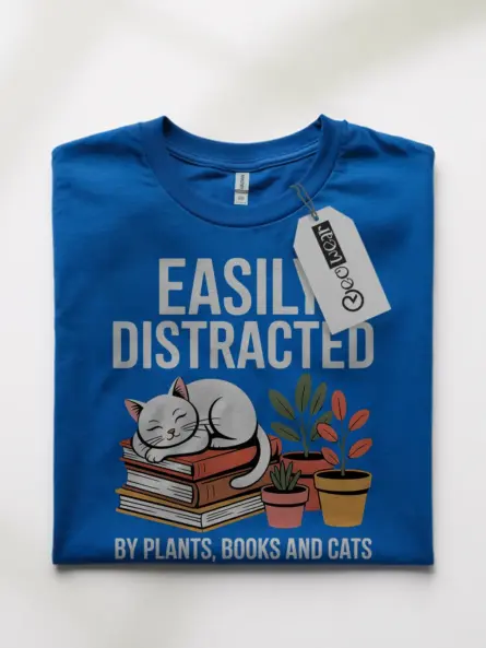 Cat Plant Book Shirt – Cozy Graphic Tee for Homebody Readers - Image 10