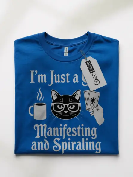 Cat Tarot Shirt for Witchy Girls – Manifesting Gothic Vibes Tee - Image 10