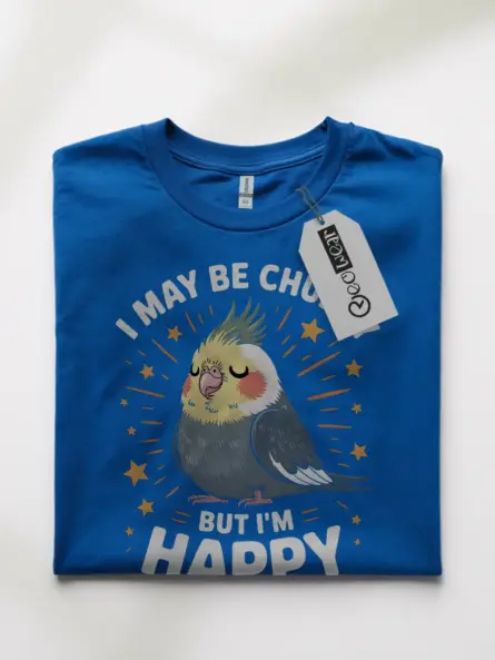 Chubby Cockatiel T-Shirt with Cute Motivational Bird Quote - Image 10