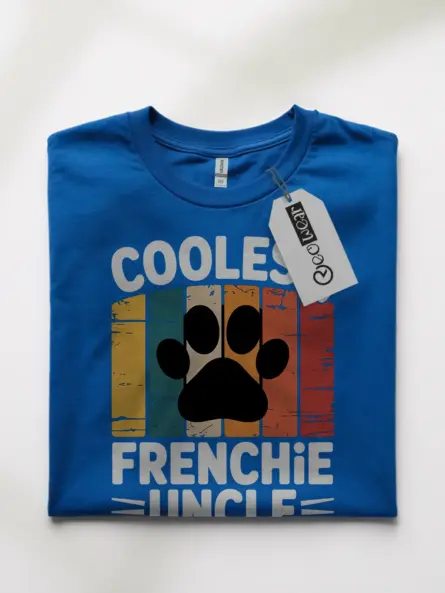 Coolest Frenchie Uncle T-Shirt – Retro Dog Gift for Him - Image 7