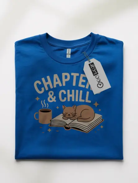 Cozy Reading T-Shirt – Chapters and Chill Cat Lover Tee - Image 10