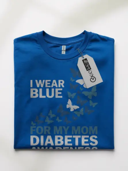 Diabetes Awareness Mom Shirt – Beautiful Blue Butterfly Support Tee - Image 7