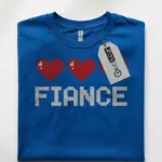 pixel heart fiance t-shirt