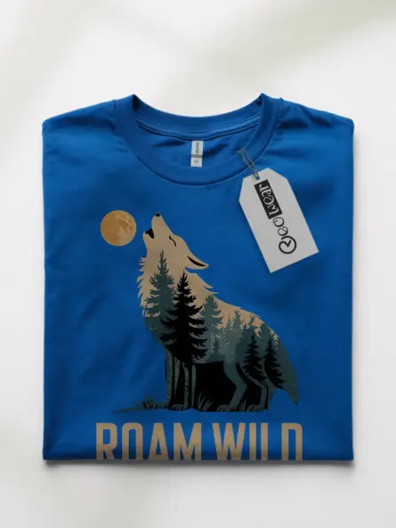 Forest Wolf Silhouette T-Shirt Roam Wild Design - Image 10