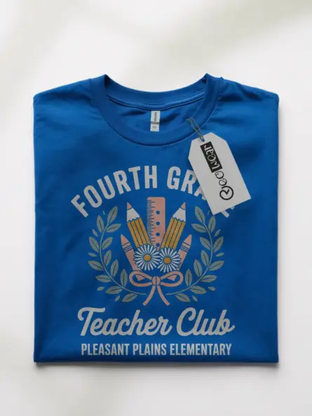 Fourth Grade Teacher Shirt – Vintage Club Spirit Staff Tee - Image 10