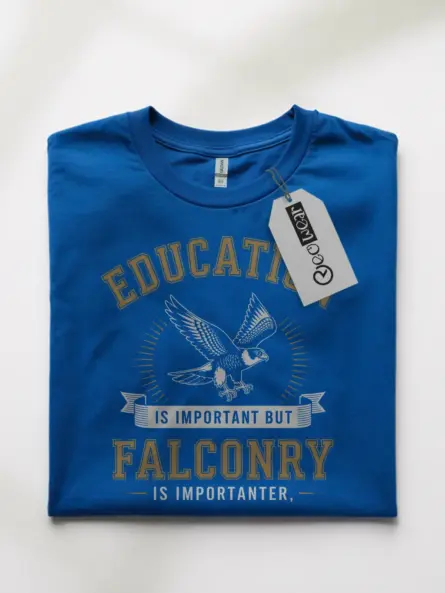 Funny Falconry T-Shirt – Education Is Importanter Graphic Tee - Image 10
