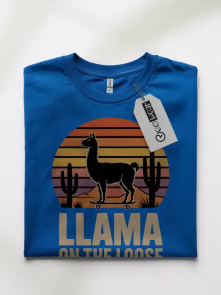 Funny Llama T-Shirt – “Llama on the Loose” Retro Humor Tee for Animal Lovers - Image 10