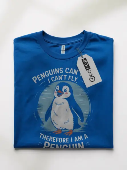 Funny Penguins Can’t Fly T-Shirt – Cute Cartoon Penguin Graphic Tee - Image 10