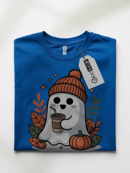 Ghost Iced Coffee Shirt – Trendy Fall Tee for Cozy Halloween Vibes - Image 10