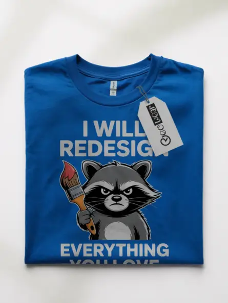 Grumpy Raccoon T-Shirt for Creatives – Funny Graphic Designer Gift - Image 10